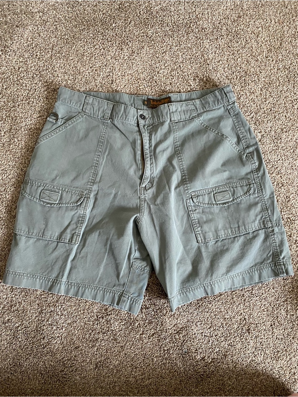 Timberland Men's Cargo Shorts in Light Olive Green